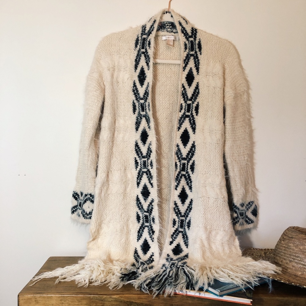 Forever 21 Long, Cozy and Soft Cream Cardi